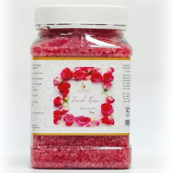 Medspa Rose And Hibiscus Bath Salt For Body And Foot Spa, Calming, Relaxing, Muscle Pain Relief, Aromatherapy, Pure And Natural Essential Oil Infused With Hibiscus Flower, 3kg