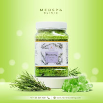 Medspa Rosemary Bath Salt For Body And Foot Spa, Calming, Relaxing, Muscle Pain Relief, Aromatherapy, Pure And Natural, Sea Salt, Rosemary Essential Oil Infused With Rose Petals, 3kg