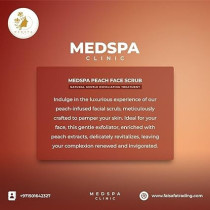 Medspa Peach Face Scrub Natural Gentle Exfoliating Treatment, 500ml