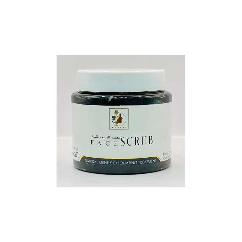 Medspa Charcoal Face Scrub Natural Gentle Exfoliating Treatment, 500ml