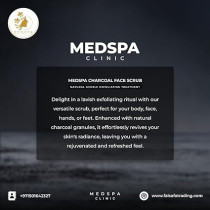 Medspa Charcoal Face Scrub Natural Gentle Exfoliating Treatment, 500ml