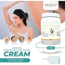 Medspa Moroccan Whitening Cream, 2kg, After Bath For Face And Body, Enriched With Vitamine E And Natural Extracts, Peeling, Softner, Moisturizer, Collagen