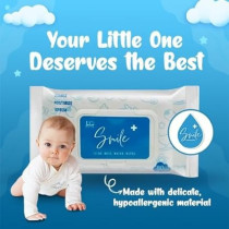 Smile Plus Pure Water Wipes, Safe For Sensitive Skin, 80 Wipes
