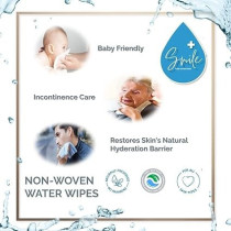 Smile Plus Pure Water Wipes, Safe For Sensitive Skin, 80 Wipes