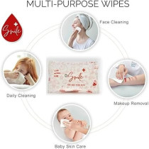 Smile Plus Rose Pure Water Wipes, Safe For Sensitive Skin, 80 Wipes