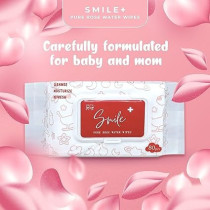 Smile Plus Rose Pure Water Wipes, Safe For Sensitive Skin, 80 Wipes