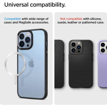 Spigen Metal Ring Plate Adapter For Mag Safe Compatibility With Ez-Fit Kit Non-Mag Safe Case, Silver