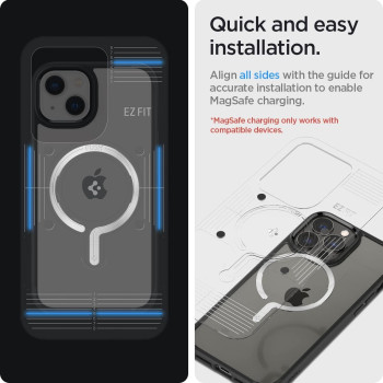 Spigen Metal Ring Plate Adapter For Mag Safe Compatibility With Ez-Fit Kit Non-Mag Safe Case, Silver