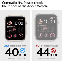 Spigen Ultra Hybrid Designed For Apple Watch Screen Protector Case Series Se2/6/Se/5/4, 40Mm, Crystal Clear