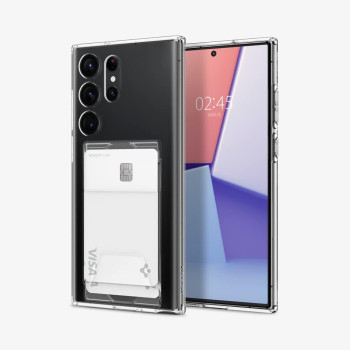 Spigen Crystal Slot Dual Designed For Galaxy S23 Ultra Case, Crystal Clear