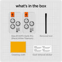 Spigen Camera Lens Screen Protector Designed For iphone 15 Pro Max/iphone 15 Pro, White Titanium