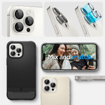 Spigen Camera Lens Screen Protector Designed For iphone 15 Pro Max/iphone 15 Pro, White Titanium