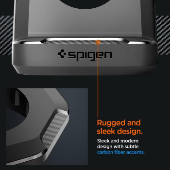 Spigen Rugged Armor Stand Designed For Apple Watch Charger For 2/Apple Watch Ultra, Series 9/8/Se2/7/6/Se/5/4 49/45/44/41/40Mm Durable TPU With Non-SlIP Stable Base, Black