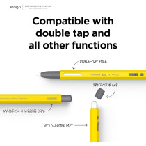 Elago X Monami Pencil Case Compatible With Apple Pencil 2ND Generation Cover Sleeve, Classic Design, Compatible With Magnetic Charging And Double Tap, Yellow