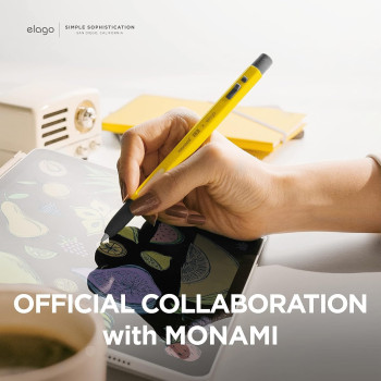 Elago X Monami Pencil Case Compatible With Apple Pencil 2ND Generation Cover Sleeve, Classic Design, Compatible With Magnetic Charging And Double Tap, Yellow