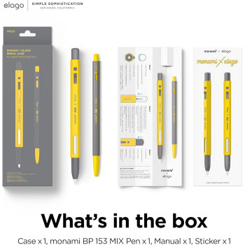 Elago X Monami Pencil Case Compatible With Apple Pencil 2ND Generation Cover Sleeve, Classic Design, Compatible With Magnetic Charging And Double Tap, Yellow