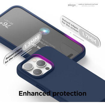 Elago Compatible With iphone 15 Pro Case, Liquid Silicone Case, Full Body Protective Cover, Shockproof, Slim Phone Case, Anti-Scratch Soft Microfiber Lining, 6.1 Inch, Jean Indigo