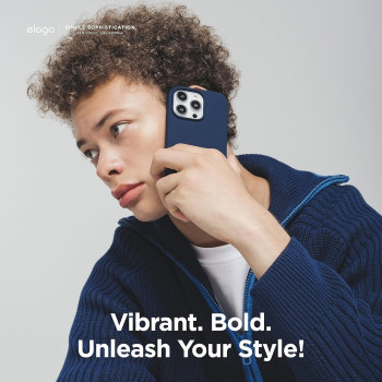 Elago Compatible With iphone 15 Pro Case, Liquid Silicone Case, Full Body Protective Cover, Shockproof, Slim Phone Case, Anti-Scratch Soft Microfiber Lining, 6.1 Inch, Jean Indigo