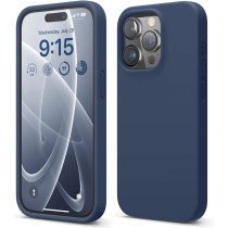 Elago Compatible With iphone 15 Pro Case, Liquid Silicone Case, Full Body Protective Cover, Shockproof, Slim Phone Case, Anti-Scratch Soft Microfiber Lining, 6.1 Inch, Jean Indigo