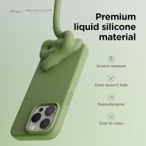 Elago Compatible With iphone 15 Pro Max Case, Liquid Silicone Case, Full Body Protective Cover, Shockproof, Slim Phone Case, Anti-Scratch Soft Microfiber Lining, 6.7 Inch, Cedar Green
