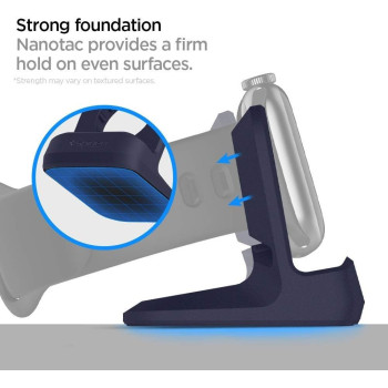 Spigen S350 Designed For Apple Watch Charger Stand For 2/Apple Watch Ultra, Series 9/8/Se2/7/6/Se/5/4/3/2/1 49/45/44/42/41/40/38Mm Durable TPU With Non-SlIP Stable Base, Midnight Blue