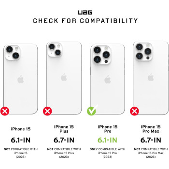 Urban Armor Gear Uag Case Compatible With iphone 15 Pro Case 6.1 Plyo Ice Rugged Anti-Yellowing Transparent Clear Military Grade Dropproof Protective Cover