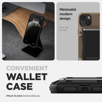 VRS Design Damda Glide Pro Phone Case Designed For iphone 15 Plus, Sturdy Semi Auto Wallet Card Holder Case Compatible With iphone 15 Plus Case