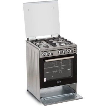 Terim 60X60 Cooker, 4 Gas Burners, Stainless Steel, Tergc66St, 1 Year Warranty