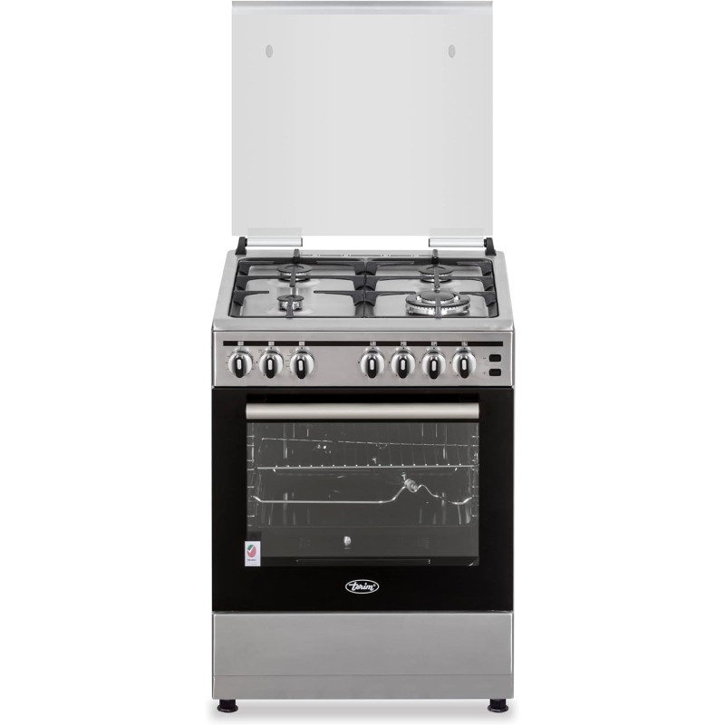 Terim 60X60 Cooker, 4 Gas Burners, Stainless Steel, Tergc66St, 1 Year Warranty