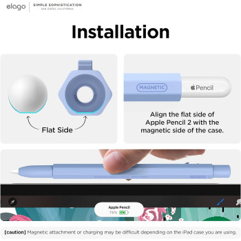 Elago Monami Pencil Case Compatible With Apple Pencil 2Nd Generation Cover Sleeve, Classic Design, Compatible With Magnetic Charging And Double Tap, Violet