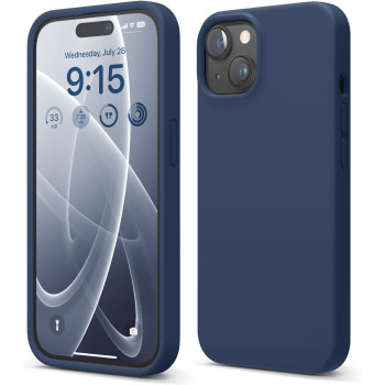 Elago Compatible With iphone 15 Case, Liquid Silicone Case, Full Body Protective Cover, Shockproof, Slim Phone Case, Anti-Scratch Soft Microfiber Lining, 6.1 Inch, Jean Indigo
