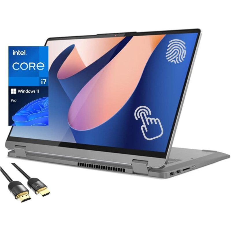 Lenovo Ideapad Flex 5 2-In-1 Laptop, 16 Inch Wuxga Multi-Touch Display, 13Th Gen Intel Core i7-1355U, 16GB RAM, 1TB Pcie SSD, Backlit Kb, FP Reader, Wifi 6, Keypad, Webcam, Pdg HDMI Cable, Windows 11 Pro
