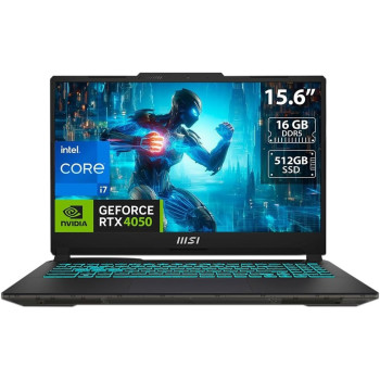 Msi Cyborg 15 A13VE-218US Gaming Laptop, 15.6 Inch FHD 144Hz, Intel Core i7-13620H, GeForce RTX 4050, 16GB RAM, 512GB NVME SSD, Thunderbolt 4, Usb-Type C, Cooler Boost, Black