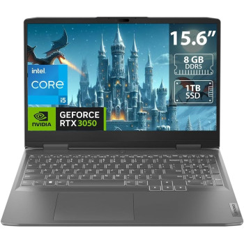 Lenovo Loq 82XV002LUS Gaming Laptop 15.6 Inch FHD Display, Intel Core I5-13420H, 8GB DDR5 RAM, 1TB SSD, Nvidia GeForce RTX 3050 6GB Graphics, Windows 11 Home, English Kb, Storm Grey