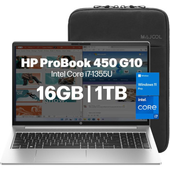 Hp Probook 450 G10 Business Laptop, 15.6 Inch FHD Display Home And Business Notebook Laptop, Intel i7 1355U(10 Core), 16 GB RAM, 1TB GB SSD, Webcam, Backlit Keyboard, Wi-Fi 6, Windows 11 Pro