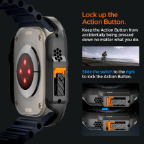 Spigen Lock Fit Designed For Apple Watch Ultra 2/Apple Watch Ultra Case With Secure Locking System Apple Watch Ultra 49Mm Case, Black