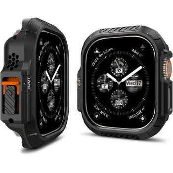 Spigen Lock Fit Designed For Apple Watch Ultra 2/Apple Watch Ultra Case With Secure Locking System Apple Watch Ultra 49Mm Case, Black