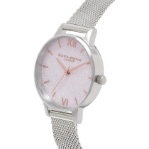 Olivia Burton Analogue Quartz Watch For Women With Silver Stainless Steel Bracelet, Ob16Gd47, White, Bracelet