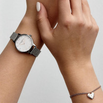 Olivia Burton Analogue Quartz Watch For Women With Silver Stainless Steel Bracelet, Ob16Gd47, White, Bracelet