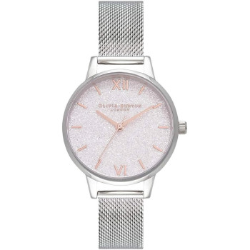 Olivia Burton Analogue Quartz Watch For Women With Silver Stainless Steel Bracelet, Ob16Gd47, White, Bracelet