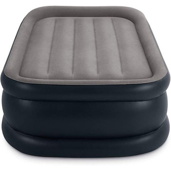 Intex Dura-Beam Plus Pillow Rest Airbed, Inflatable Twin Air Mattress With Built-In, High-Powered Internal Electric Pump, 203 X 152 X 42 Centimeters