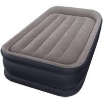 Intex Dura-Beam Plus Pillow Rest Airbed, Inflatable Twin Air Mattress With Built-In, High-Powered Internal Electric Pump, 203 X 152 X 42 Centimeters