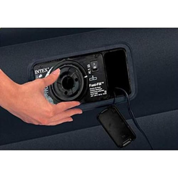 Intex Single Size Fiber Tech Deluxe Pillow Rest Airbed With Built In Electric Pump, 64132