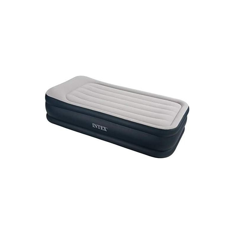 Intex Deluxe Pillow Rest Raised Airbed With Fiber Technology And Built-In Pump