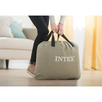 Intex Pillow Rest Adult Twin Deluxe W/Fiber Tech Bip Airbed, Top Grey/Bottom, Blue, 99 X 191 X 42 Cm