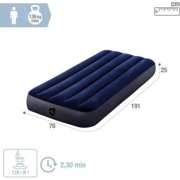 Intex, 64756, Dura-Beam Standard Classic Downy Air Bed, 76 X 191 X 25 Cm