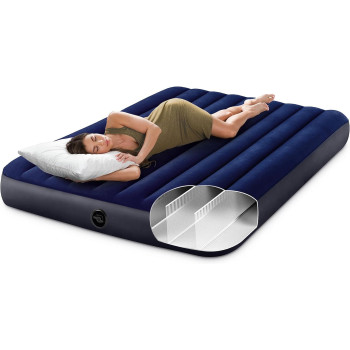 Intex Queen Dura-Beam Series Classic Downy Airbed, Blue