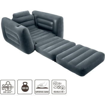 Intex Armchair Bed Pull Out Chair, Grey, 66551Np, ‎117X224X66 Cm