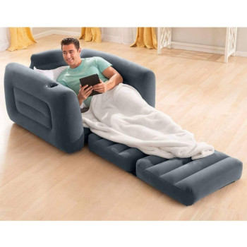 Intex Solid Back Pull Out Chair, Grey, 4.88 Kilograms