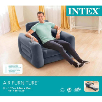 Intex Solid Back Pull Out Chair, Grey, 4.88 Kilograms